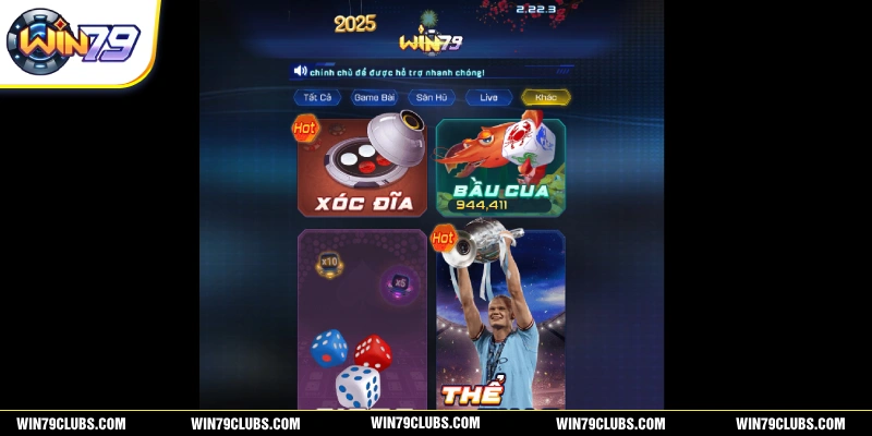Những trò chơi hấp dẫn khác chỉ có tại WIN79