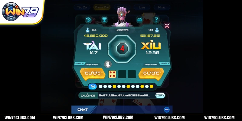 Tài xỉu WIN79 với cơ hội trúng thưởng siêu khủng